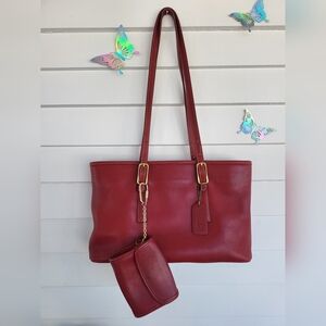 Vintage Coach Red Leather Bag